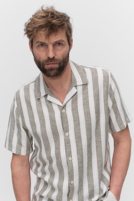 Yves resort shirt GREEN STRIPE